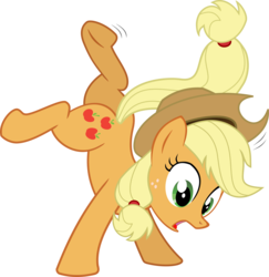 Size: 2932x3012 | Tagged: safe, artist:blackgryph0n, applejack, earth pony, pony, g4, applejack's hat, artifact, balancing, cowboy hat, female, hat, mare, simple background, solo, transparent background, vector