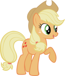 Size: 5299x6223 | Tagged: safe, artist:lilcinnamon, applejack, g4, .psd available, absurd resolution, female, raised hoof, simple background, solo, transparent background, vector