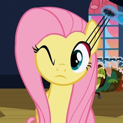 Size: 700x700 | Tagged: safe, screencap, fluttershy, g4, hearth's warming eve (episode), my little pony: friendship is magic, cropped, eyelashes, mascara