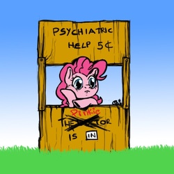 Size: 500x500 | Tagged: safe, artist:gimoody, pinkie pie, g4, booth, lucy's advice booth, peanuts