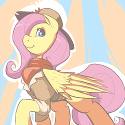 Size: 700x700 | Tagged: safe, artist:jalm, fluttershy, g4, clothes, hat, heart eyes, scarf, wingding eyes
