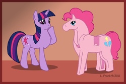 Size: 720x480 | Tagged: safe, artist:wom-bat, pinkie pie, twilight sparkle, g4, lego