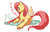 Size: 687x438 | Tagged: safe, artist:derekireba, fluttershy, pegasus, pony, g4, blushing, butt, crossed hooves, featureless crotch, female, floating wings, japanese, looking at you, looking back, looking back at you, lying down, mare, on side, pixiv, plot, prone, smiling, solo