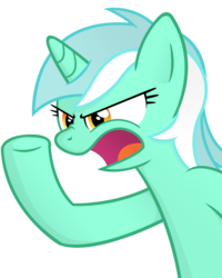 Size: 8000x10000 | Tagged: safe, artist:shinodage, lyra heartstrings, pony, unicorn, g4, .psd available, absurd resolution, angry, female, implied middle finger, lyra is not amused, middle finger, nose wrinkle, reaction image, simple background, solo, transparent background, vector