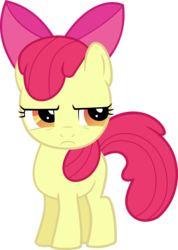 Size: 4000x5609 | Tagged: safe, artist:itchykitchy, apple bloom, earth pony, pony, g4, absurd resolution, apple bloom is not amused, female, filly, foal, simple background, solo, transparent background, unamused, vector