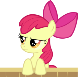 Size: 6167x6095 | Tagged: safe, artist:itchykitchy, apple bloom, earth pony, pony, g4, absurd resolution, apple bloom is not amused, apple bloom's bow, bow, female, filly, foal, frown, hair bow, simple background, solo, transparent background, unamused, vector