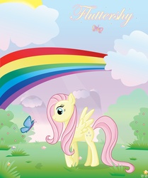 Size: 1891x2265 | Tagged: safe, artist:chupacat, fluttershy, butterfly, g4, rainbow