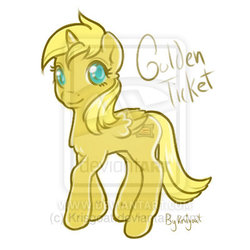 Size: 400x400 | Tagged: safe, artist:krisgoat, oc, oc only, oc:ticket, alicorn, pony, alicorn oc, solo, watermark