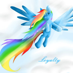 Size: 600x600 | Tagged: safe, artist:yuukon, rainbow dash, g4, loyalty