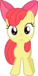 Size: 2502x5000 | Tagged: safe, artist:artpwny, apple bloom, pony, g4, adorabloom, cute, female, perplexed, simple background, solo, transparent background, vector