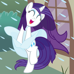 Size: 5000x5000 | Tagged: safe, artist:beavernator, rarity, pony, absurd resolution, clothes, dress, female, marilyn monroe, movie reference, rain, solo, the seven year itch, vector, wet, wet mane, wet mane rarity, wind