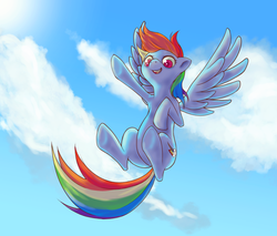 Size: 2700x2300 | Tagged: safe, artist:arurein, rainbow dash, pony, g4, female, flying, solo