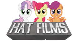 Size: 1280x674 | Tagged: safe, apple bloom, scootaloo, sweetie belle, g4, crossover, cutie mark crusaders, hat films