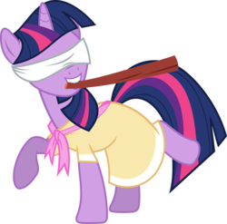 Size: 7000x6910 | Tagged: safe, artist:uxyd, twilight sparkle, pony, g4, sweet and elite, absurd resolution, birthday dress, blindfold, clothes, dress, female, simple background, solo, transparent background, vector