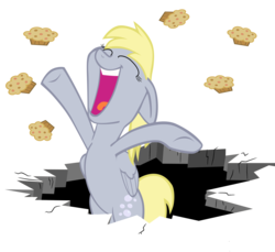 Size: 3500x3200 | Tagged: safe, artist:epic-panda17, derpy hooves, pegasus, pony, g4, female, hole, mare, muffin, simple background, transparent background, vector