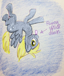Size: 2424x2861 | Tagged: safe, artist:jillybean345, derpy hooves, pegasus, pony, g4, female, mare, upside down