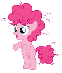 Size: 676x800 | Tagged: safe, artist:vanillecream, pinkie pie, earth pony, pony, g4, bipedal, female, filly, filly pinkie pie, happy, open mouth, rearing, simple background, solo, transparent background, vector, younger