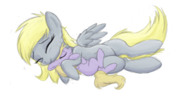 Size: 2500x1406 | Tagged: dead source, safe, artist:illuminatiums, derpy hooves, dinky hooves, pegasus, pony, g4, cuddling, equestria's best mother, female, hug, mare, rough draft, wip