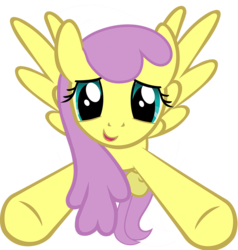 Size: 720x755 | Tagged: safe, artist:dafrenchbrony, parasol, pegasus, pony, g4, female, flying, incoming hug, looking at you, mare, open mouth, simple background, solo, spread wings, transparent background, underhoof, vector, wings