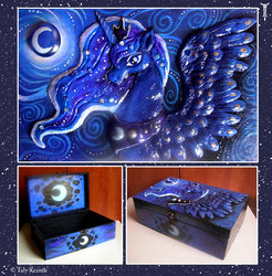 Size: 600x610 | Tagged: safe, artist:trollgirl, princess luna, g4, box, craft, customized toy, irl, photo, sculpture