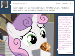 Size: 640x480 | Tagged: safe, sweetie belle, g4, burger, food, hamburger, soy, sweetieburger