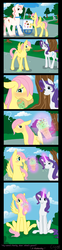 Size: 748x3000 | Tagged: dead source, safe, artist:cartoonlion, fluttershy, rarity, oc, pegasus, pony, unicorn, g4, comic, crying, cute, filly, friends, horn, ice cream, meeting, raribetes, shyabetes, younger