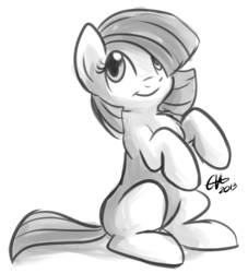 Size: 533x587 | Tagged: safe, artist:fizzy-dog, marble pie, earth pony, pony, g4, female, grayscale, simple background, smiling, solo