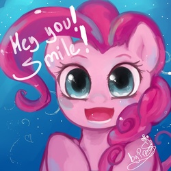 Size: 1133x1133 | Tagged: safe, artist:prodigymysoul, pinkie pie, earth pony, pony, g4, female, smiling, solo