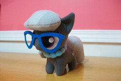 Size: 1600x1066 | Tagged: artist needed, safe, silver spoon, earth pony, pony, g4, chibi, cute, female, filly, glasses, hnnng, irl, jewelry, necklace, pearl necklace, photo, plushie, silverbetes, solo