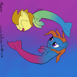 Size: 1280x1280 | Tagged: safe, artist:alorpax, merpony, 30 minute art challenge, pisces, ponified, zodiac