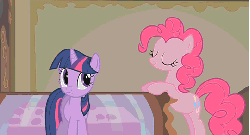 Size: 540x292 | Tagged: safe, edit, edited screencap, screencap, pinkie pie, sweetie belle, twilight sparkle, earth pony, pony, unicorn, g4, swarm of the century, animated, cute, eaten alive, eating, eyes closed, female, filly, filly prey, frown, mare, marshmallow, nom, open mouth, pinkie pred, prehensile tongue, regurgitation, reverse vore, smiling, swallowing, sweetie belle is a marshmallow too, sweetie gulp, sweetieprey, throat bulge, tongue out, vore