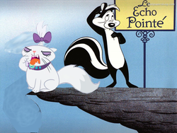 Size: 1024x768 | Tagged: safe, opalescence, cat, skunk, g4, looney tunes, pepe le pew