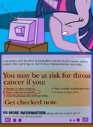 Size: 563x771 | Tagged: safe, twilight sparkle, g4, cancer, captain obvious, exploitable meme, facehoof, fail, meme, tv meme