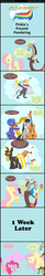 Size: 1024x6223 | Tagged: safe, artist:narflarg, discord, fluttershy, gustave le grande, octavia melody, pinkie pie, oc, griffon, g4, chocolate milk, comic