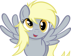 Size: 6000x4742 | Tagged: safe, artist:godoffury, derpy hooves, pegasus, pony, g4, .svg available, absurd resolution, background pony, cute, derpabetes, female, happy, mare, messy mane, simple background, solo, transparent background, vector