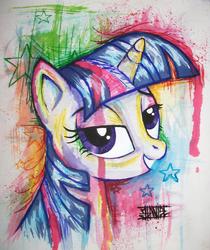 Size: 1200x1426 | Tagged: safe, artist:traviswar, twilight sparkle, pony, g4, female, graffiti, painting, solo, traditional art