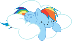 Size: 6061x3490 | Tagged: safe, artist:abydos91, rainbow dash, g4, cloud, simple background, sleeping, transparent background, vector