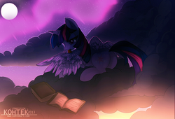 Size: 1032x701 | Tagged: safe, artist:si1vr, twilight sparkle, alicorn, pony, g4, butt, female, mare, plot, preening, solo, twilight sparkle (alicorn)