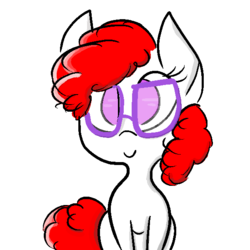 Size: 600x600 | Tagged: safe, artist:cometalicorn, twist, earth pony, pony, g4, female, glasses, simple background, solo