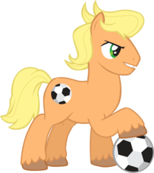 Size: 1615x1810 | Tagged: safe, artist:trotsworth, ace, earth pony, pony, g1, g4, football, g1 to g4, generation leap, male, simple background, solo, stallion, transparent background, unshorn fetlocks