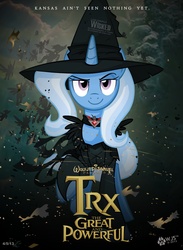 Size: 1262x1720 | Tagged: safe, artist:wolfjedisamuel, trixie, pegasus, pony, unicorn, g4, alicorn amulet, female, movie poster, oz the great and powerful, parody, poster