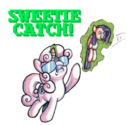 Size: 1530x1505 | Tagged: safe, artist:darkone10, rarity, sweetie belle, pony, unicorn, g4, dave strider, female, filly, foal, homestuck, horn, simple background, transparent background