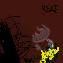 Size: 1000x1000 | Tagged: safe, artist:raritay, oc, oc only, alicorn, pony, alicorn oc, magic, rairipone, regret, scared