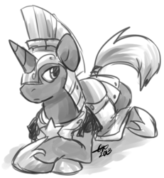 Size: 555x600 | Tagged: safe, artist:fizzy-dog, pony, unicorn, male, royal guard, solo