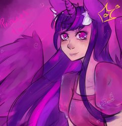 Size: 879x908 | Tagged: safe, artist:prodigymysoul, twilight sparkle, human, g4, eared humanization, female, horn, horned humanization, humanized, solo, twilight sparkle (alicorn), winged humanization