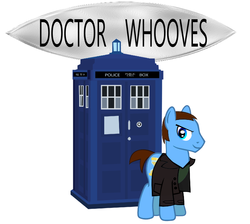 Size: 758x678 | Tagged: safe, doctor whooves, time turner, g4, christopher eccleston, doctor who, jumper, ninth doctor, peacoat, tardis
