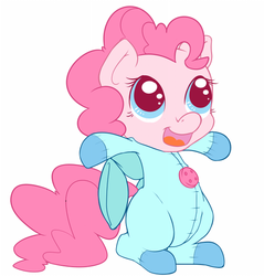 Size: 500x522 | Tagged: safe, artist:pinkieinprivate, pinkie pie, earth pony, pony, g4, bunny costume, bunny pajamas, clothes, cute, footed sleeper, pajamas, simple background, solo, white background