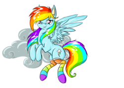 Size: 1024x725 | Tagged: safe, artist:twilightsilvermoon, rainbow dash, pony, g4, clothes, female, rainbow socks, socks, solo, striped socks