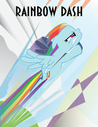 Size: 612x792 | Tagged: safe, artist:samoht-lion, rainbow dash, pegasus, pony, g4, art deco, female, mare, ponified, solo, the rocketeer