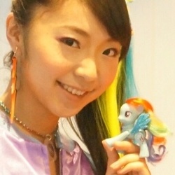 Size: 256x256 | Tagged: safe, rainbow dash, human, g4, brushable, irl, irl human, izumi kitta, photo, toy, twitter, voice actor